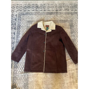 Ralph Lauren Brown fuax suede Sherpa lined women’s jacket size large